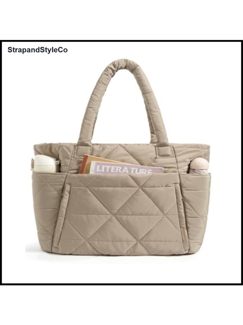 Puffer Tote Bag Lightweight Large Shoulder Bag 20L Laptop Work Travel